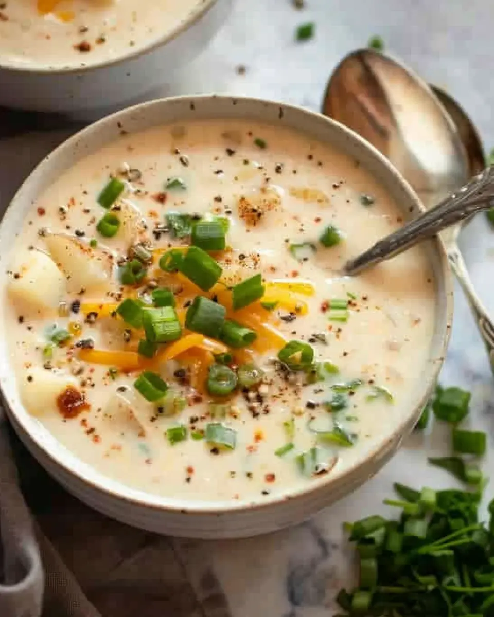 Easy Crockpot Potato Soup: Hearty Comfort with Turkey Bacon and Chicken Ham