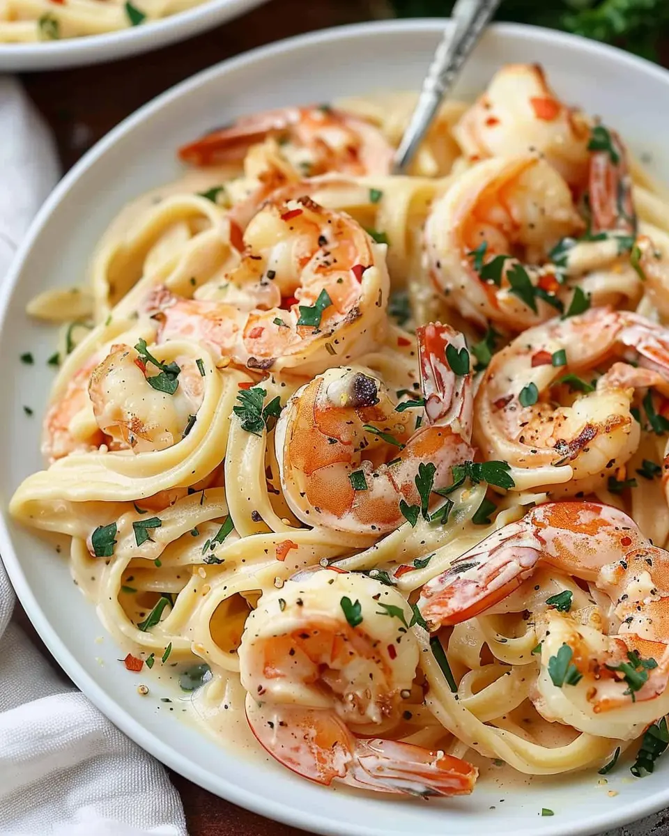 Creamy Tuscan Shrimp Linguine: Indulgent Twist with Turkey Bacon