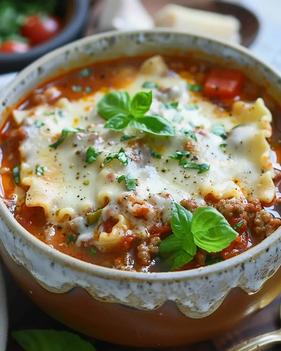 Lasagna Soup: Indulgent Recipe with Turkey Bacon and Chicken Ham
