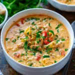 Creamy Parmesan Cajun Chicken Pasta Soup
