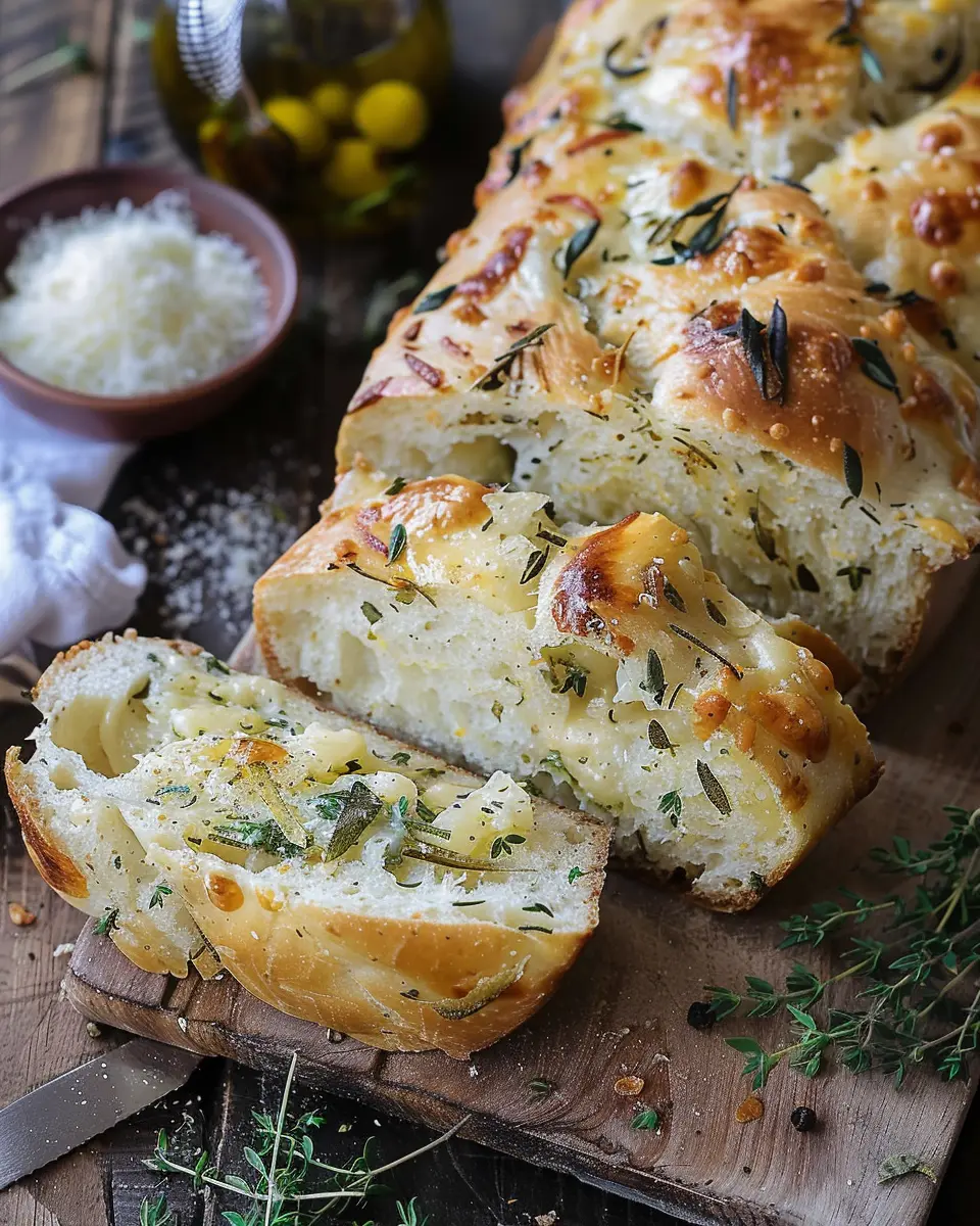 Italian Herbs &amp; Cheese Bread: The Best Homemade Delight