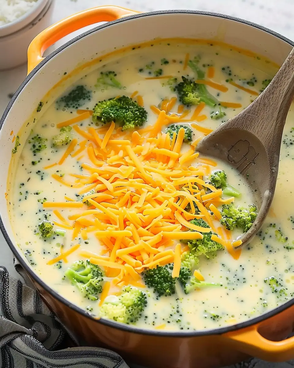 High Protein Broccoli Cheddar Soup with Turkey Bacon Twist