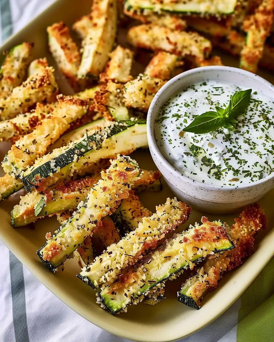 Baked Zucchini Fries with Herby Feta Dip: Healthy and Delicious