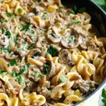 One Pot Ground Beef Stroganoff