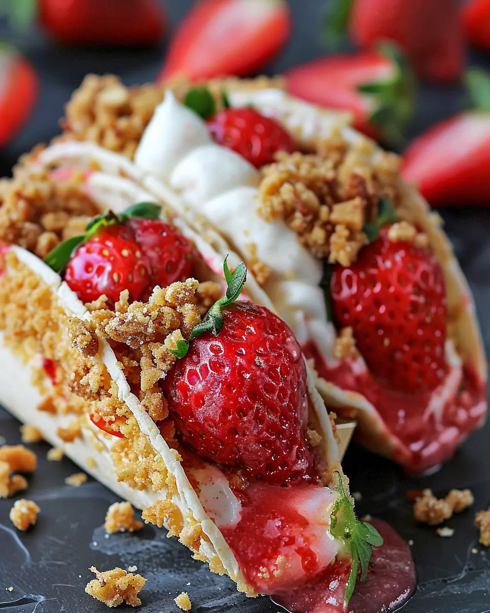 Strawberry Crunch Cheesecake Tacos: Easy and Indulgent Delight