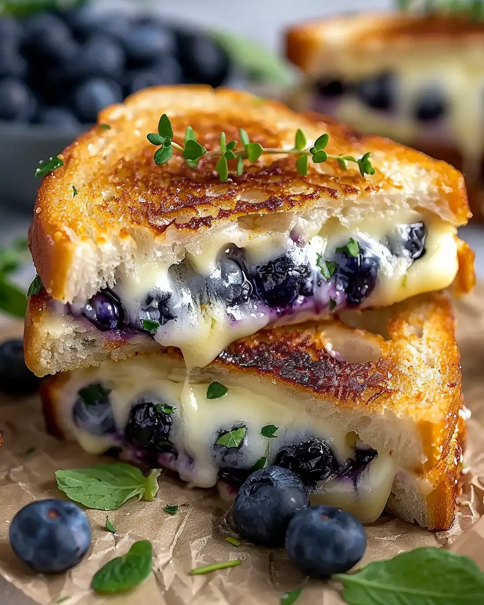 Game-Changing Crispy Blueberry Grilled Cheese with Turkey Bacon