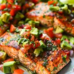 baked Cilantro Lime Salmon with Avocado Salsa