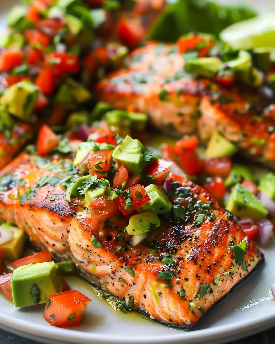 Baked Cilantro Lime Salmon: Easy Recipe with Avocado Salsa