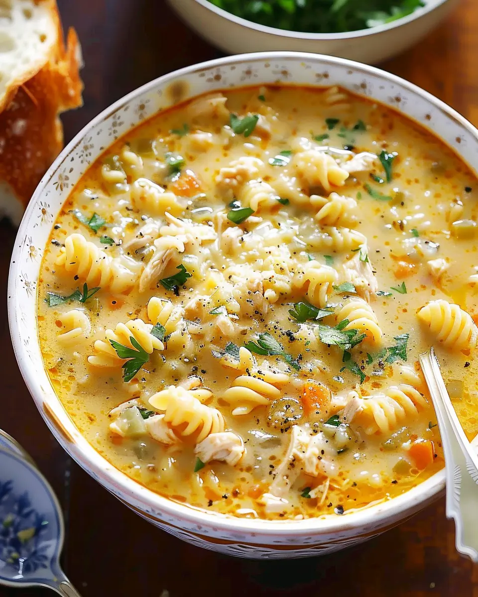 Creamy Chicken Parmesan Pasta Soup: Easy Comfort Food Delight