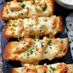 Creamy Chicken Alfredo Garlic Bread