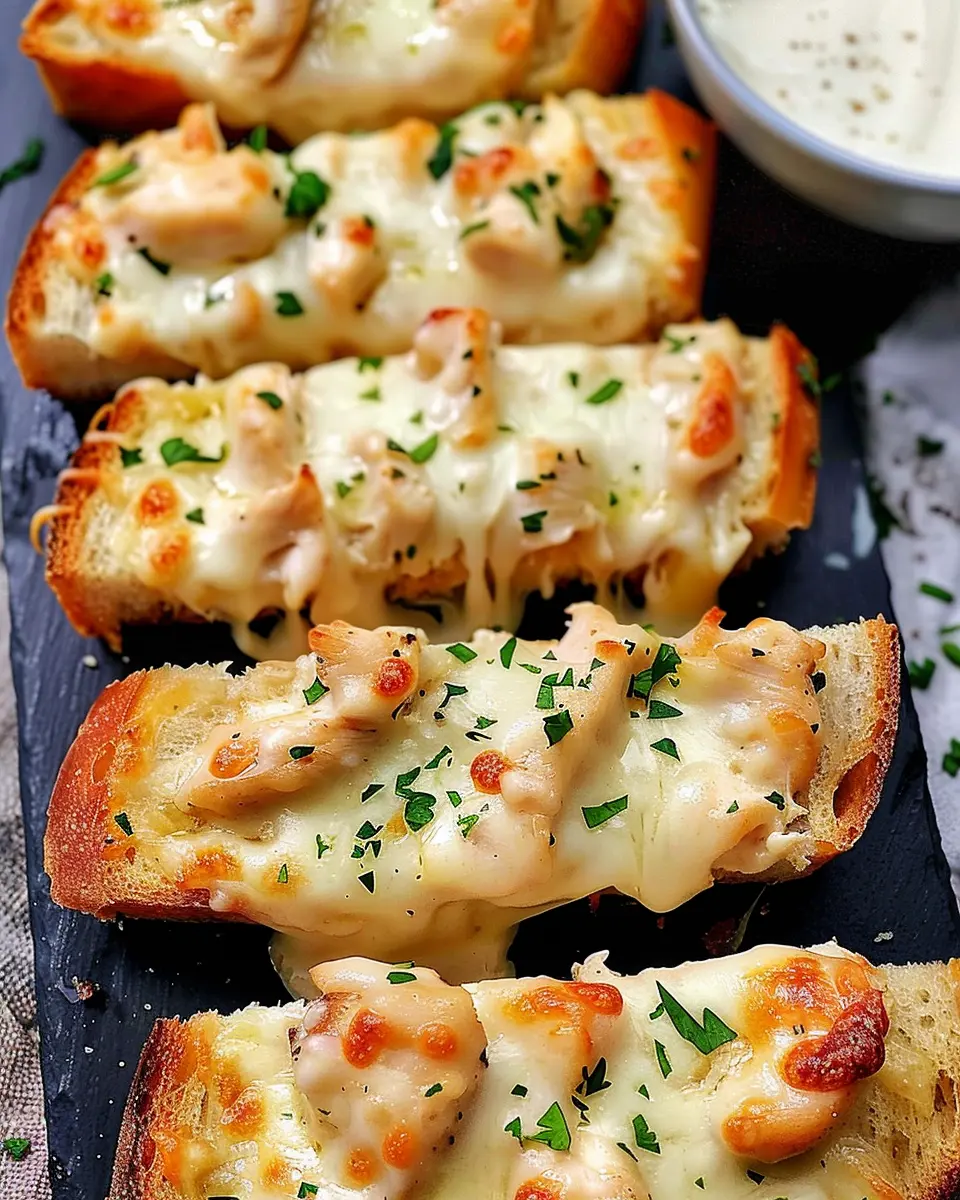 Creamy Chicken Alfredo Garlic Bread: The Best Comfort Food Delight