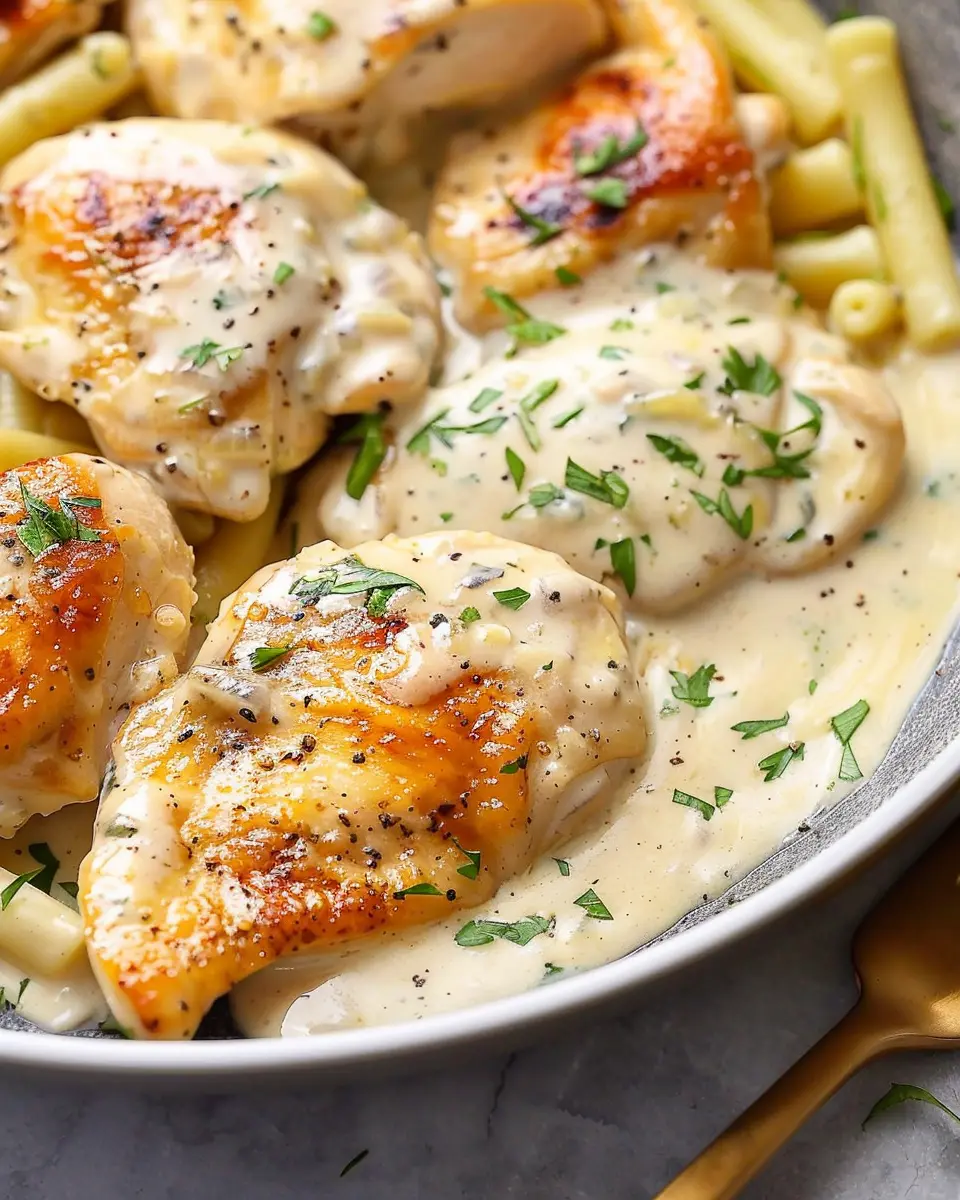 Creamy Garlic Chicken with Turkey Bacon: A Cozy Comfort Dish