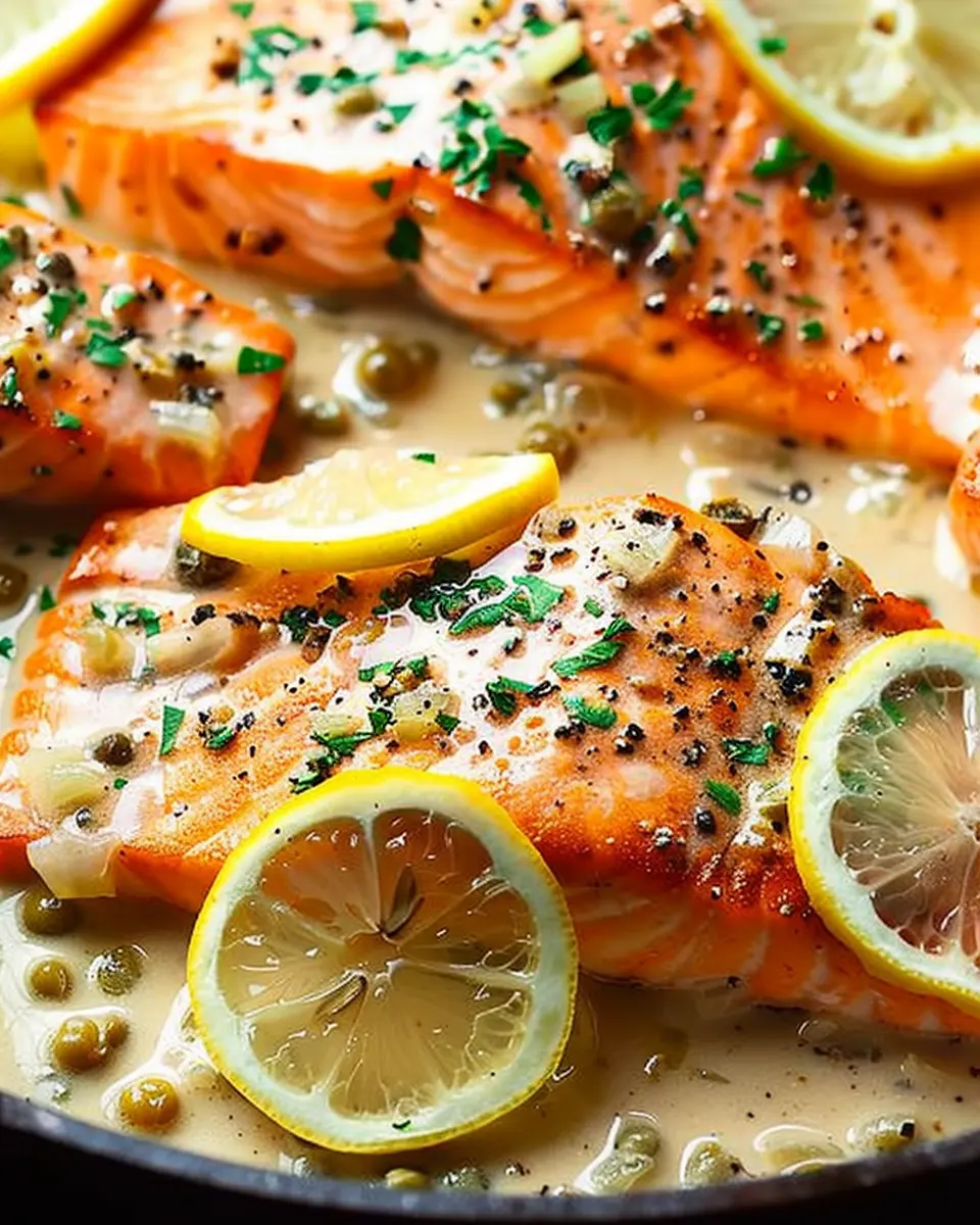 Creamy Lemon Garlic Salmon Piccata: The Best Easy Recipe Ever