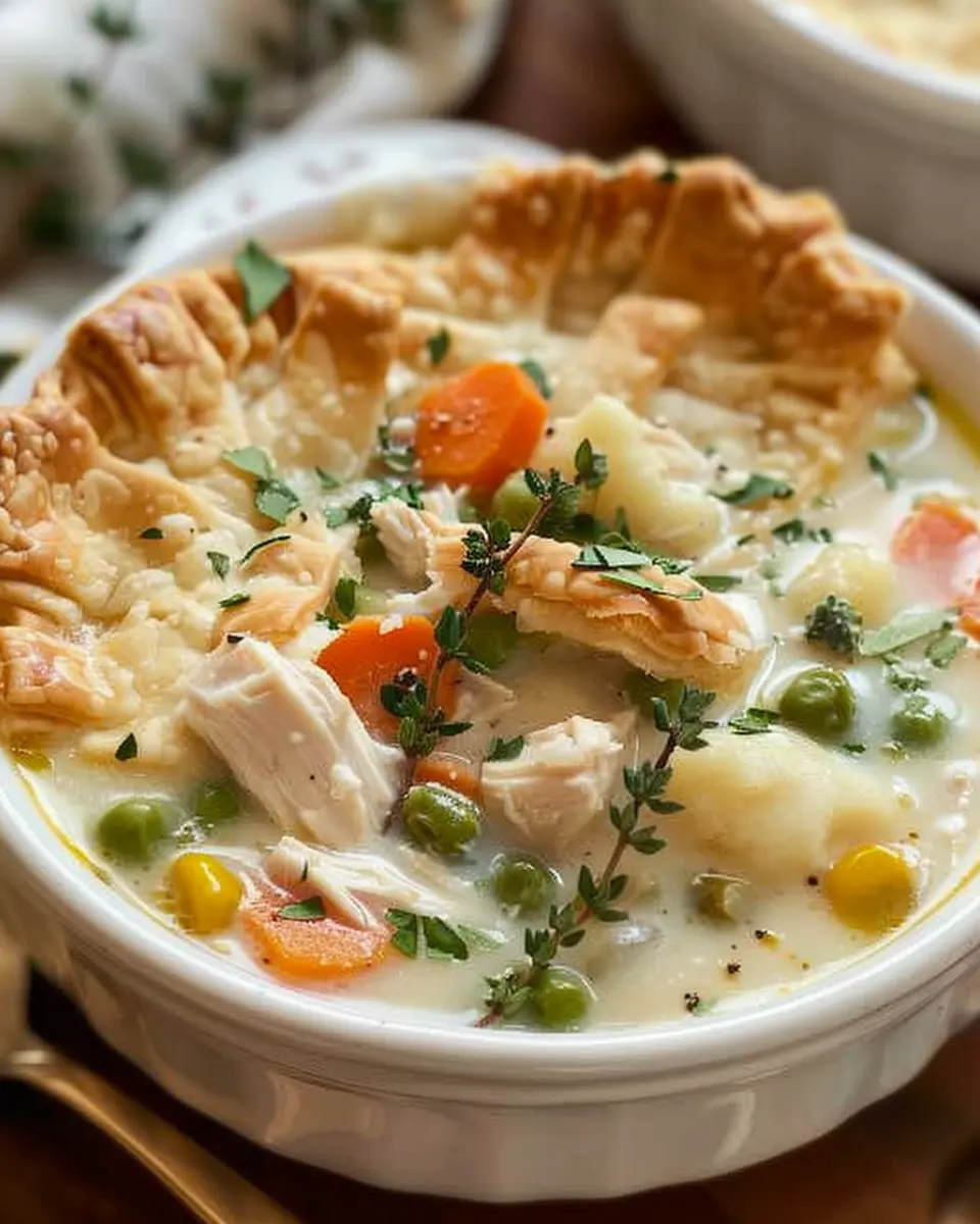 Chicken Pot Pie Soup: Cozy Comfort with Turkey Bacon Delight