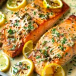 Creamy Lemon Garlic Salmon Piccata