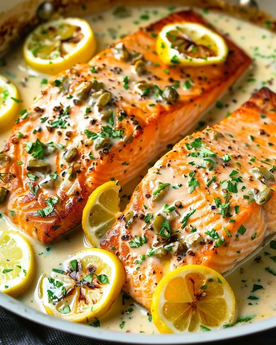 Creamy Lemon Garlic Salmon Piccata: Indulgent Homemade Delight