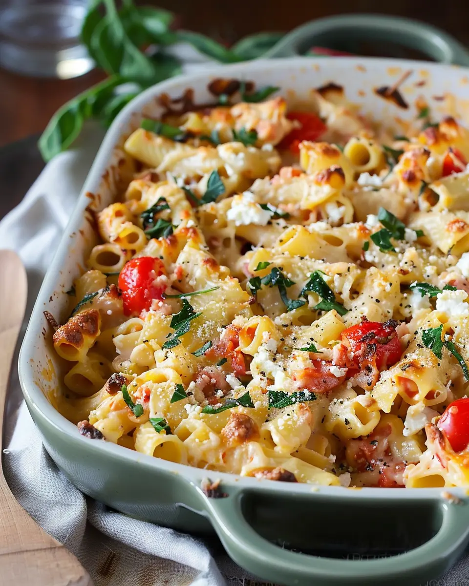 Baked Feta Pasta: An Easy, Flavorful Twist with Turkey Bacon