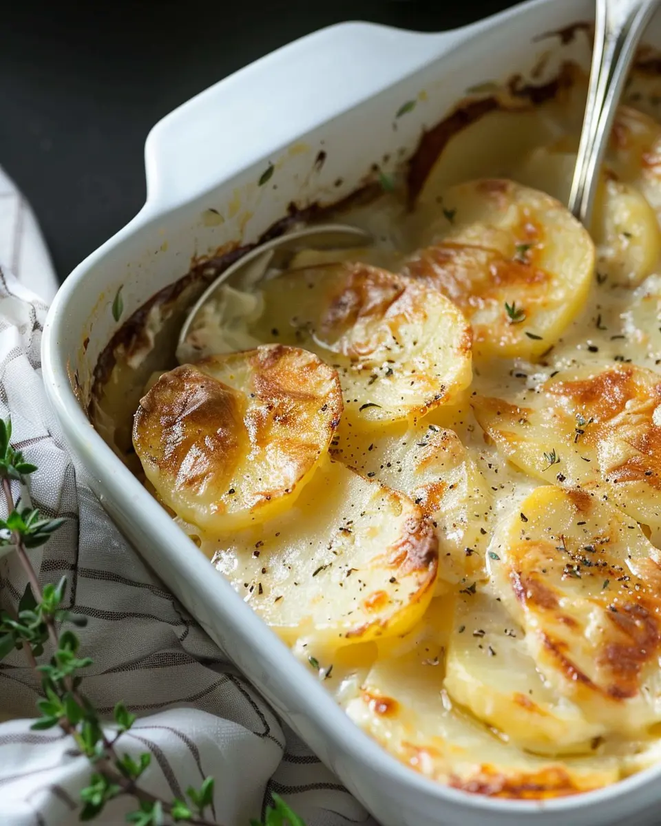Scalloped Potatoes with Turkey Bacon and Chicken Ham Delight