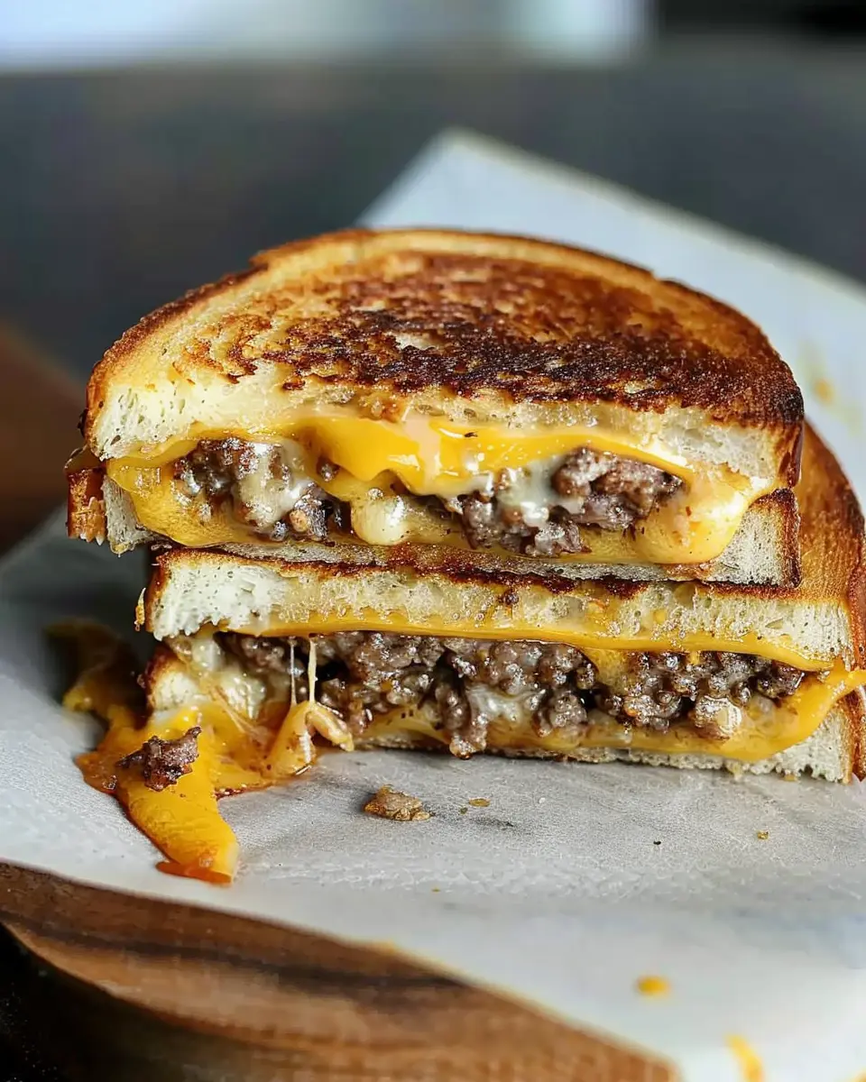 Grilled Cheese Patty Melts: Indulgent Twist with Turkey Bacon and Chicken Ham