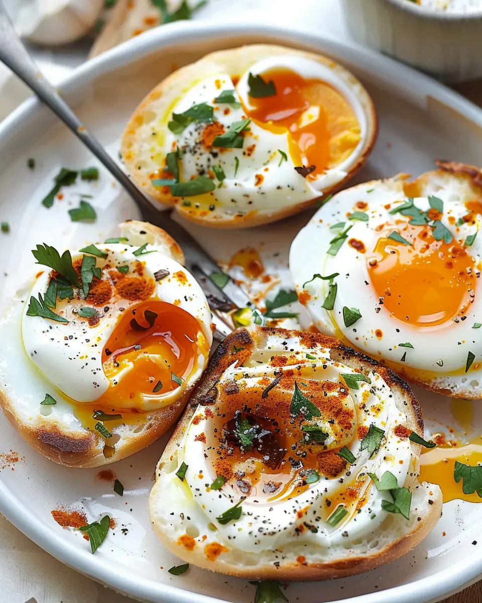 Jammy Eggs with Chili Butter: Indulgent Garlic Yogurt Drizzle