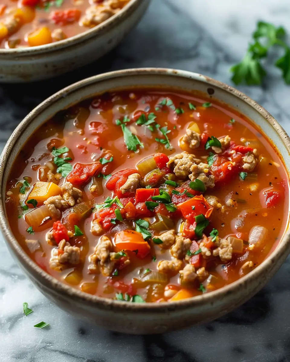 Easy Stuffed Pepper Soup: A Wholesome Twist with Turkey Bacon