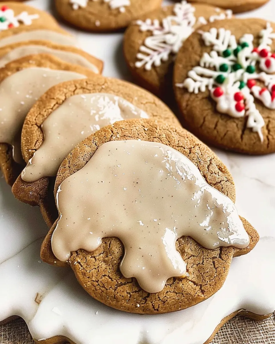 Soft Gingerbread Cookies with Maple Glaze