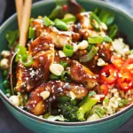 Sticky chilli chicken and brown rice bowl