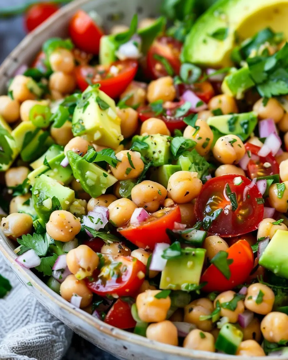 Chickpea Salad with Avocado: A Refreshing &amp; Easy Delight