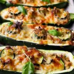 Ricotta Stuffed Zucchini Boats