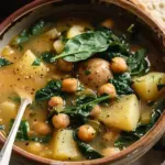 Lemony Chickpea Soup with Spinach & Potatoes