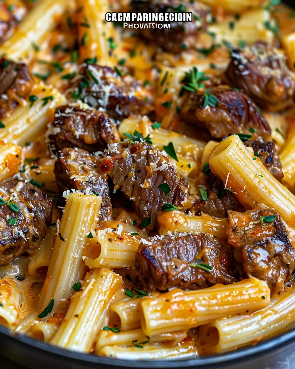 Cajun Steak Tips in Cheesy Rigatoni Parmesan Sauce: A Delightful Twist