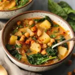 Lemony Chickpea Soup with Spinach & Potatoes