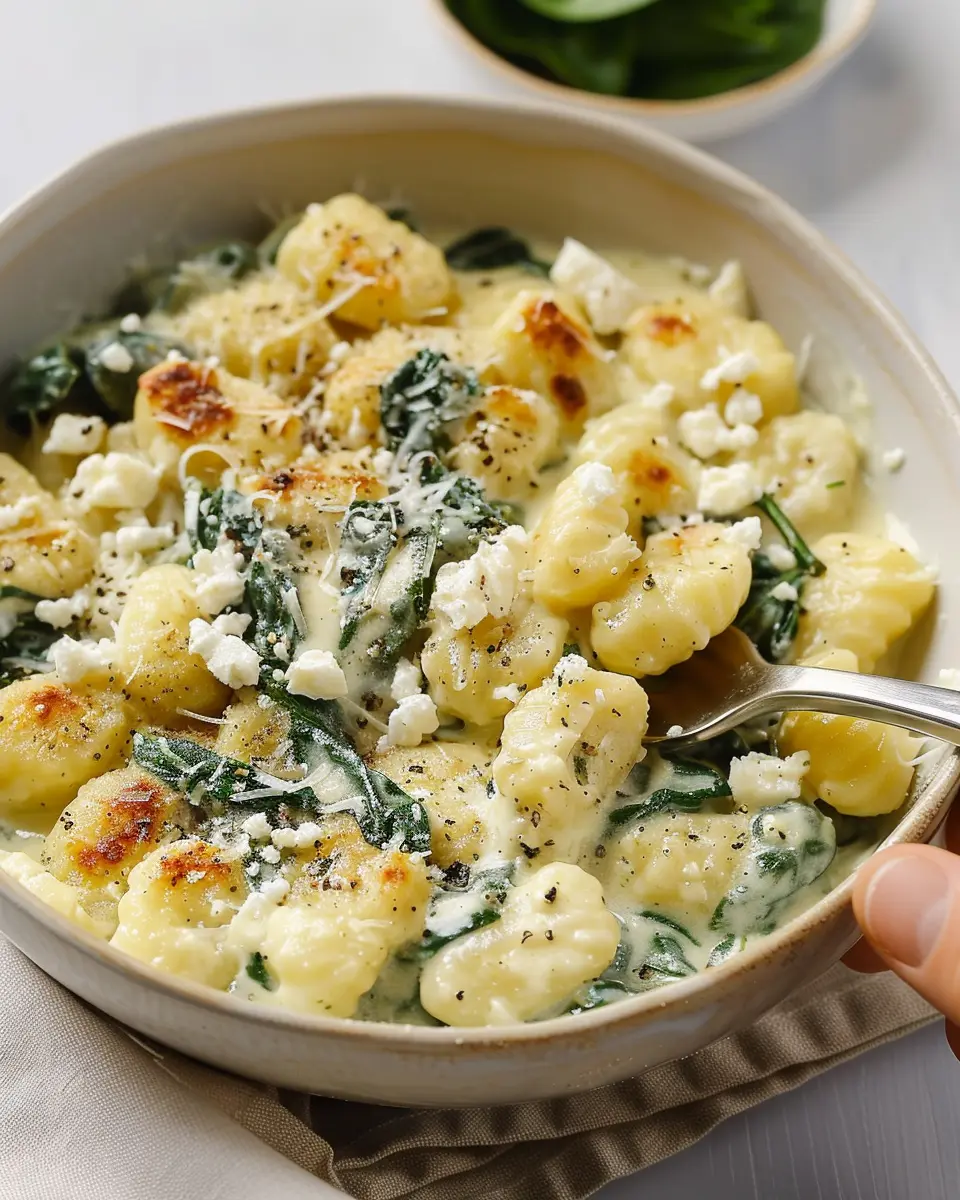 Creamy Gnocchi with Spinach &amp; Feta: Indulgent Comfort Food Made Easy