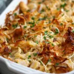 French Onion Chicken Orzo Casserole