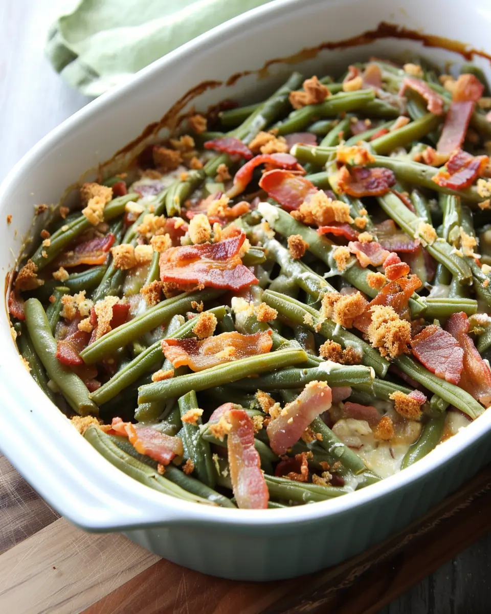 Smothered Turkey Bacon Green Bean Casserole: A Comforting Delight