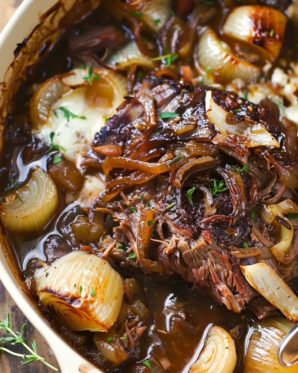 French Onion Pot Roast Delight: Juicy Comfort Food Recipe