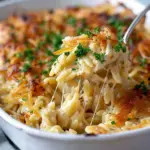 French Onion Chicken Orzo Casserol