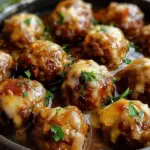 Crockpot French Onion Meatballs