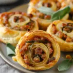 Sausage Pinwheels with Apple, Sage, and Gruyère