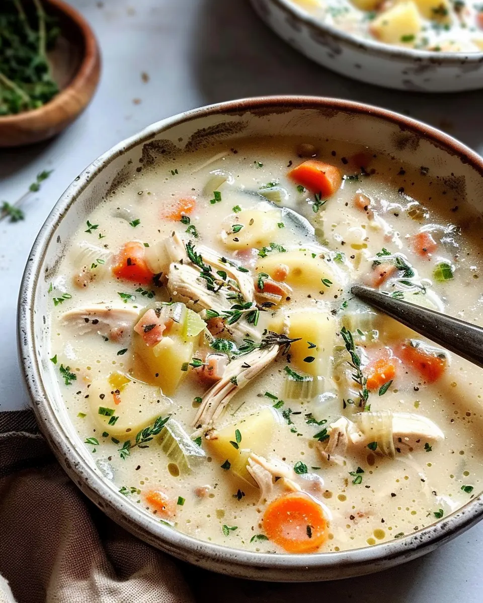Chicken Potato Soup: Easy Recipe with Turkey Bacon and Fresh Herbs
