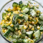 Mexican Cucumber Salad with Corn and Elote Dressing