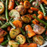 Garlic Herb Roasted Potatoes, Carrots, and Green Beans