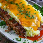 Meatloaf with Mashed Potatoes and Cheese