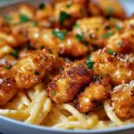 Garlic Butter Chicken Bites with Savory Creamy Parmesan Pasta