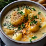 Hearty Cheddar Garlic Herb Potato Soup Recipe