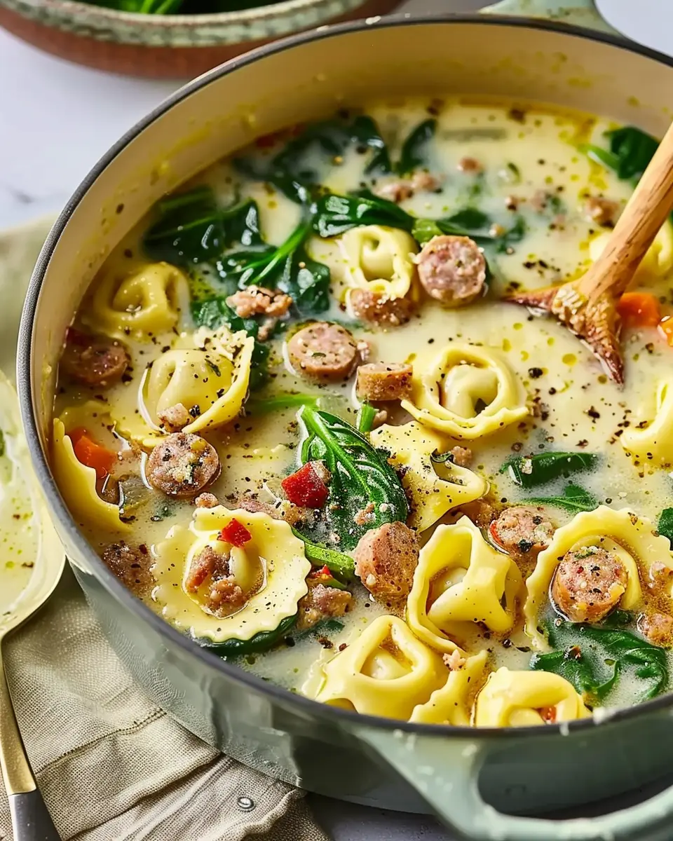 Creamy Tortellini Soup: Indulgent Recipe with Sausage and Spinach