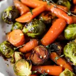 Maple Roasted Brussels Sprouts and Carrots