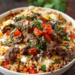 Steak Queso Rice Delight