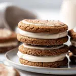 Vegan Chewy Molasses Sandwich Cookies with Eggnog Frosting