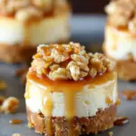 Caramel Apple Crisp Mini Cheesecakes